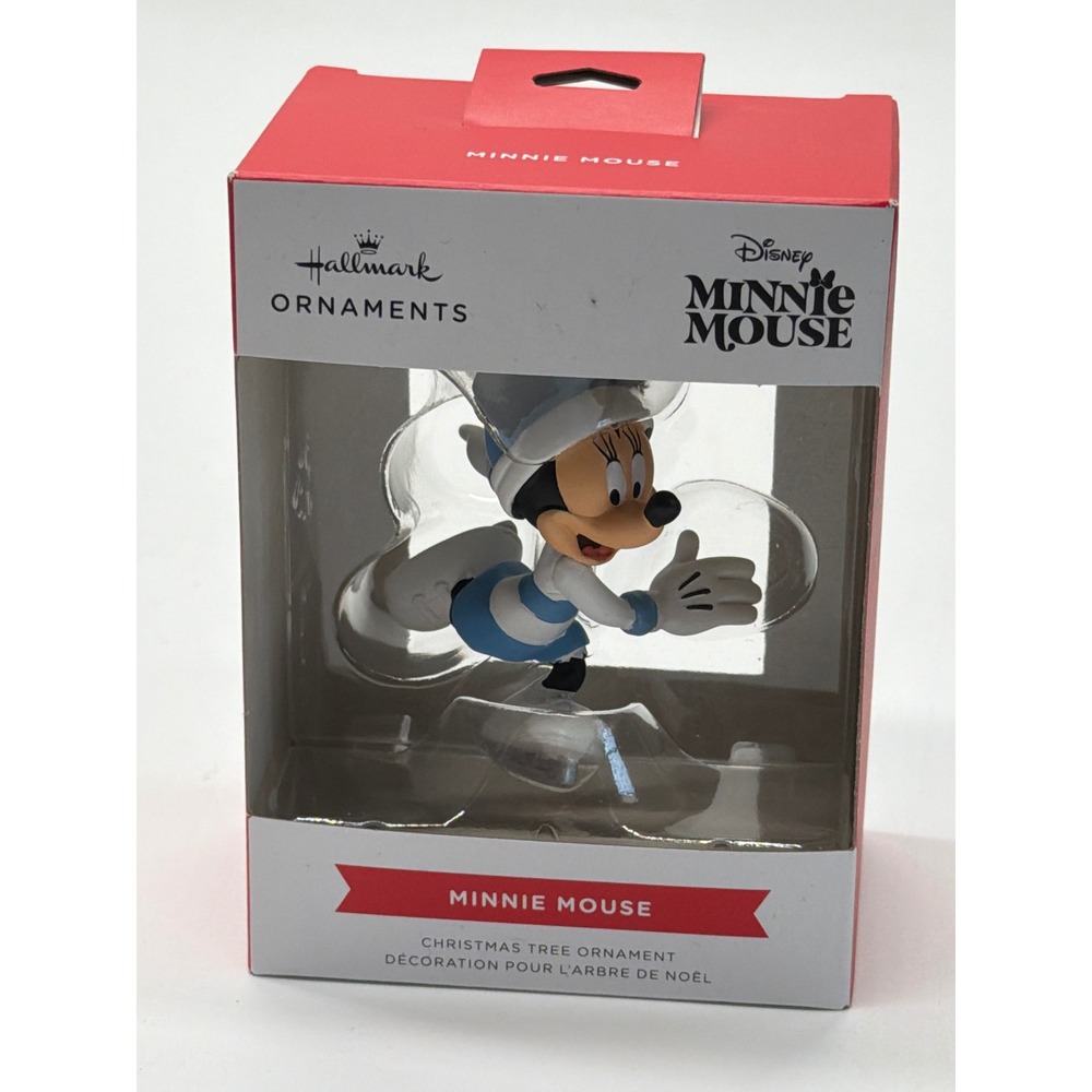 Hallmark Disney Minnie Mouse Christmas Tree Ornament Blue Winter Skating